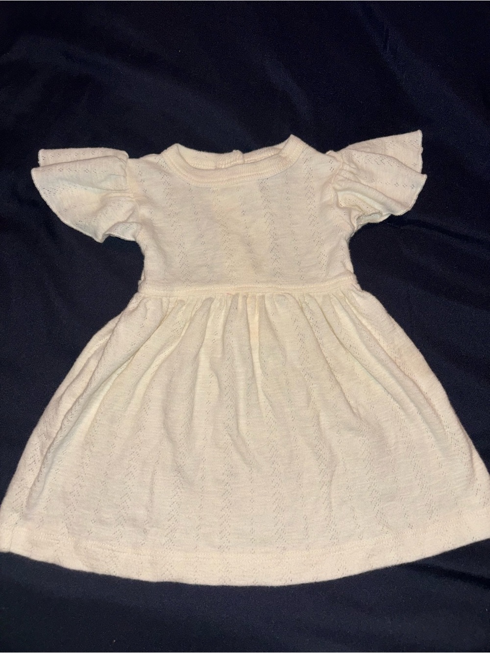 kate quinn Cream Knit Flutter Sleeve Dress